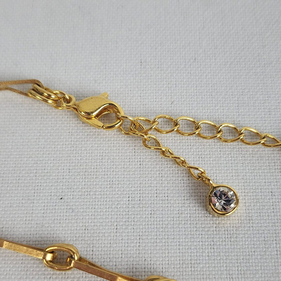 FAC Gold & Silver Tone Crystal Statement Pendant Necklace - Picture 6 of 9